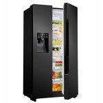 Teknix 562L Side-by-Side Fridge Freezer - Black Steel
