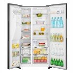 Teknix 562L Side-by-Side Fridge Freezer - Black Steel