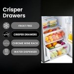 Teknix 562L Side-by-Side Fridge Freezer - Black Steel