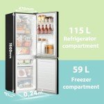 COMFEE’ 174L Freestanding Fridge Freezer – Black