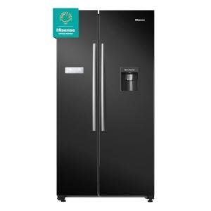 Hisense 578L Side-by-Side Fridge Freezer, Black