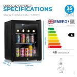 Subcold Super35 LED Mini Fridge - 35L Capacity