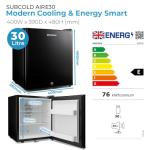 Subcold Aire30 Mini Fridge — 30L Table Top Black