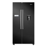 Hisense 578L Side-by-Side Fridge Freezer, Black