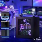 HCK 48L Cyberpunk Mini Fridge with Glass Door