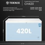 Teknix 420L Freestanding Chest Freezer - White
