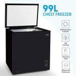 Baridi 99L Adjustable Thermostat Chest Freezer - Black