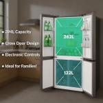 HYE 394L Compact American Fridge Freezer