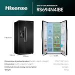Hisense Side-by-Side Fridge Freezer 562L - Black