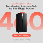 Cookology 460L Black American Side-by-Side Fridge Freezer