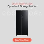 Cookology 460L Black American Side-by-Side Fridge Freezer