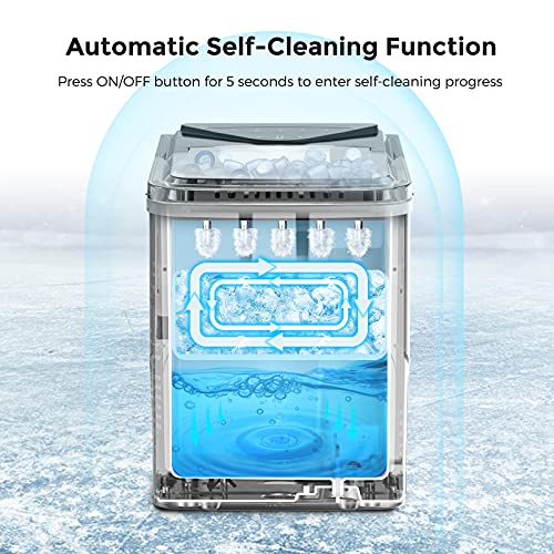 Small Countertop Self-Cleaning Ice Maker, 28lbs/24hr