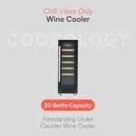 30cm Black Freestanding Wine Cooler for 20 Bottles