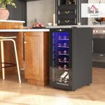 HOMCOM 50L Freestanding Wine Cooler for 18 Bottles