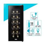 Baridi Black 12-Bottle Wine Cooler - Quiet & Touch Control