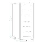 Baridi Black 12-Bottle Wine Cooler - Quiet & Touch Control