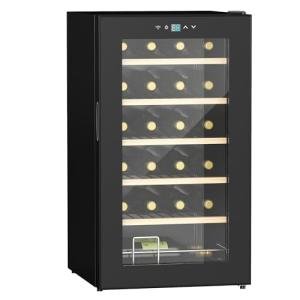 HOMCOM 24-Bottle Freestanding Wine Cooler - Black