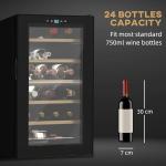 HOMCOM 24-Bottle Freestanding Wine Cooler - Black