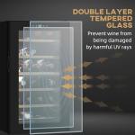 HOMCOM 24-Bottle Freestanding Wine Cooler - Black