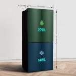 Fridgemaster 4-Door No Frost Fridge Freezer, Black