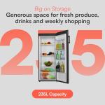 Cookology CTFR235BK Tall Upright Larder Fridge