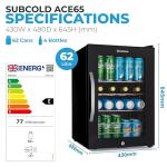 Subcold Ace65 LED Touch Control Mini Fridge