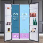HYE Side By Side Fridge Freezer, 505L, Silver