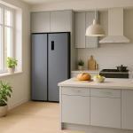 HYE Side By Side Fridge Freezer, 505L, Silver