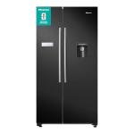 Hisense 578L Side-by-Side Fridge Freezer, Black