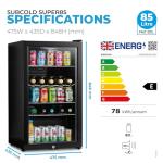Subcold Super85 Under-Counter LED Drinks Fridge