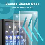EUHOMY 55-Can Beverage Refrigerator with Glass Door