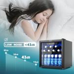 EUHOMY 55-Can Beverage Refrigerator with Glass Door