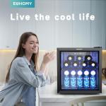EUHOMY 55-Can Beverage Refrigerator with Glass Door