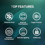 Hisense 578L Side-by-Side Fridge Freezer, Black