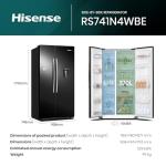 Hisense 578L Side-by-Side Fridge Freezer, Black