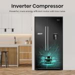 Hisense 578L Side-by-Side Fridge Freezer, Black