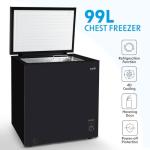Baridi 99L Adjustable Thermostat Chest Freezer - Black