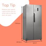 SIA 446L Silver American Style Fridge Freezer