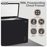 Baridi 199L Freestanding Chest Freezer - Black