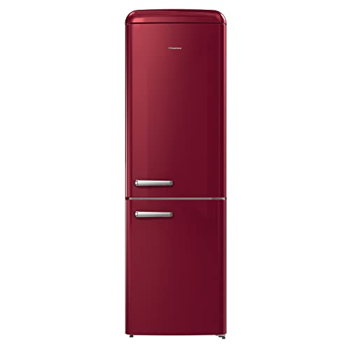 Red Retro Freestanding Fridge Freezer by Hisense