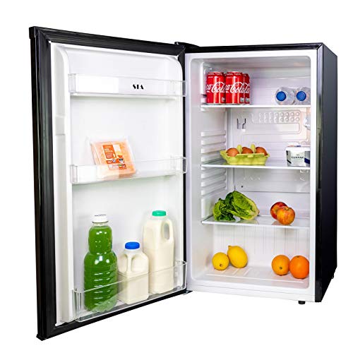Black freestanding under counter larder fridge - 91L
