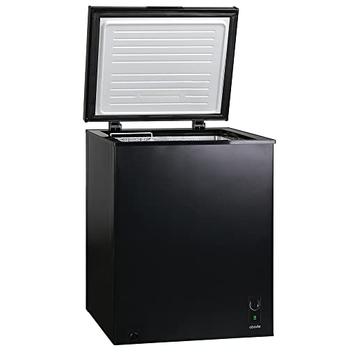 Black Chest Freezer: 142L, Adjustable Thermostat, Garage Suitable