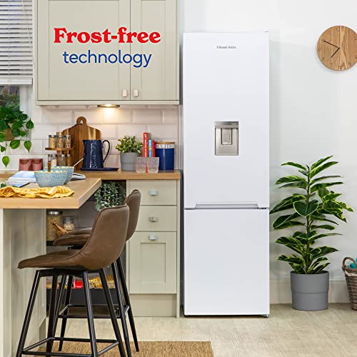 Russell Hobbs White Freestanding Fridge Freezer with Dispenser