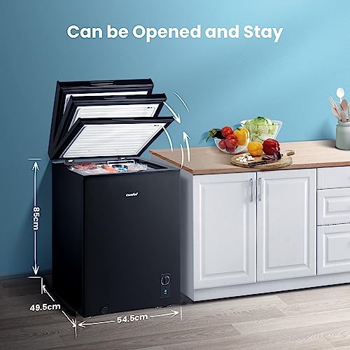 99L Black Chest Freezer with Adjustable Thermostats