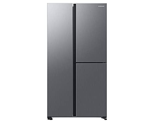 645L American Side-By-Side Fridge Freezer with Beverage Centre - Silver