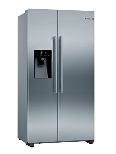 Bosch Serie 6 KAI93VIFPG Freestanding American Fridge Freezer with NoFrost, Ice & Water Dispenser, XXL Capacity, LED Lights, Stainless Steel