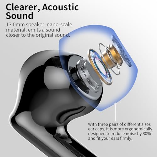 Bluetooth Headphones with 4 Mics and Touch Control