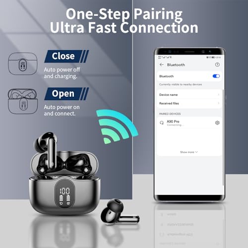 Bluetooth Headphones with 4 Mics and Touch Control