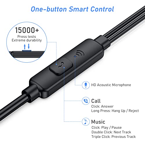 Blukar Noise-Isolating In-Ear Headphones with Mic