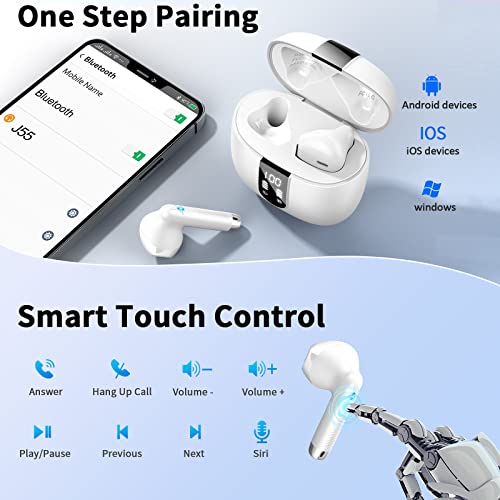 Wireless Bluetooth Earbuds with Noise Cancellation and Mic